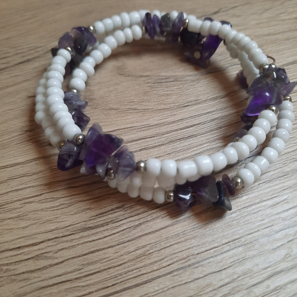 Genuine Amethyst Wrap Bracelet - Picture 3 of 6